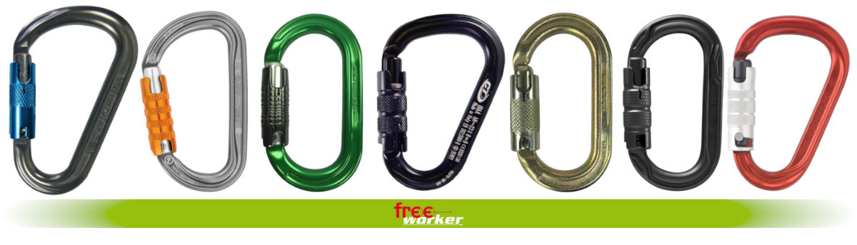 Karabiner mit Trilock Diverse Karabiner mit Trilock in verschiedenen Farben und Größen
